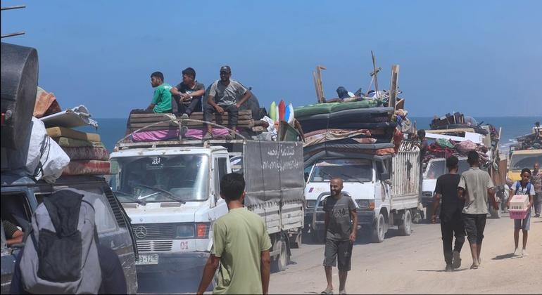 Desplazamientos forzados en Gaza.